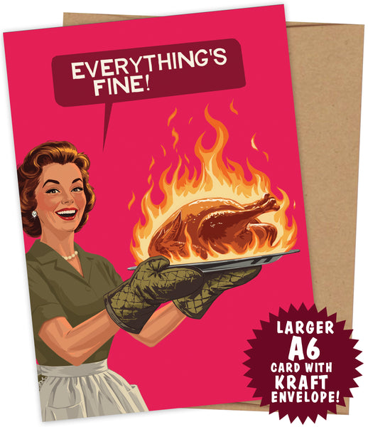 Everything's Fine! Thanksgiving - A6 Special Size Greeting Card