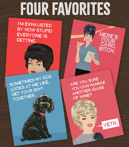 SET of FOUR favorite Cards - One B-Day, three Everyday