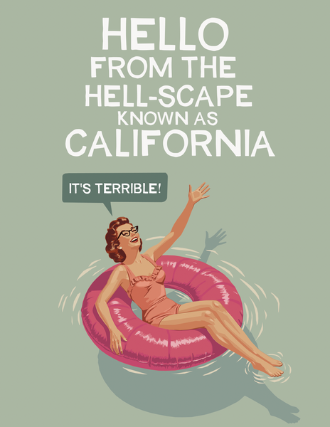 Hello California-Wholesale A2 Greeting Card