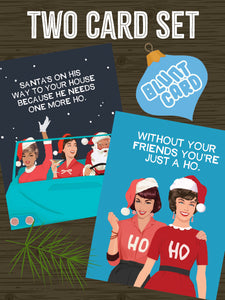 Christmas Hos Card Set - Funny Friendship Christmas Cards