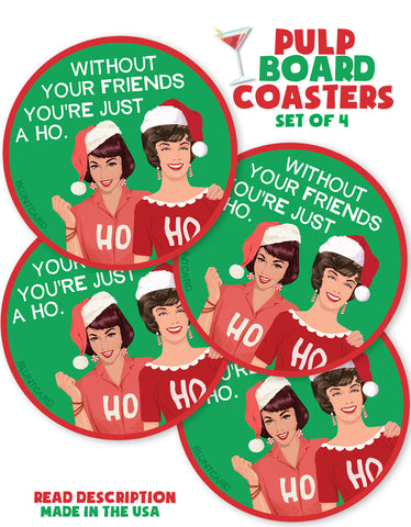 Paper-Pulp Board 4 Coaster set Christmas