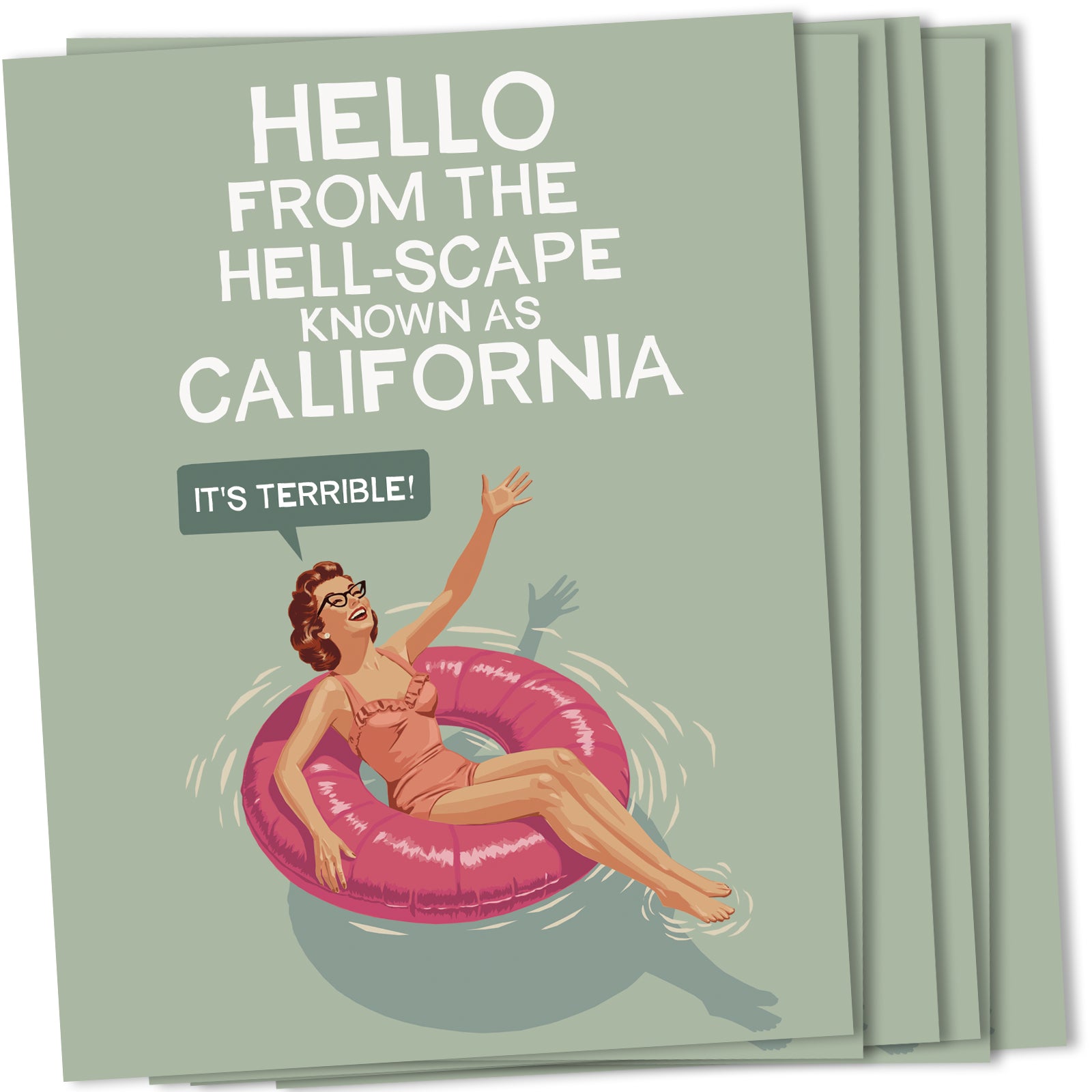 Hello California-Wholesale A2 Greeting Card – Bluntcard